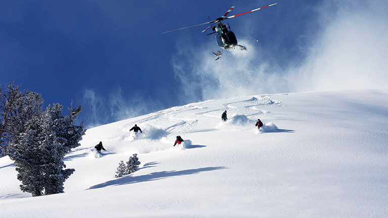 Guests can go heli-skiing at Snake River Sporting Club.