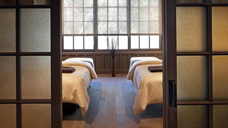 A couple’s treatment room at Meadowood Spa
