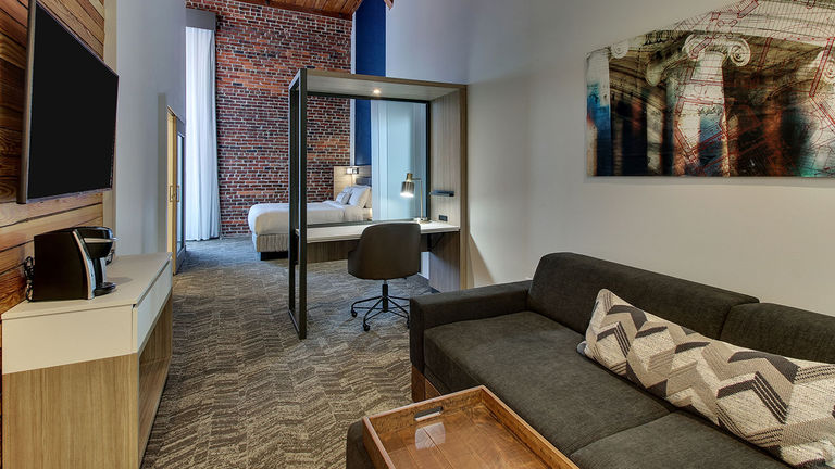 Springhill Suites Montgomery Downtown has an urban-chic vibe.