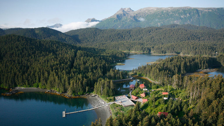 Tutka Bay Lodge is located on a private cove.