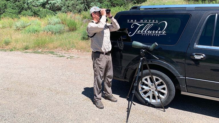 Hynes, an area local and an international guide for Field Guides, leads The Hotel Telluride’s “Wings Over Telluride” package.