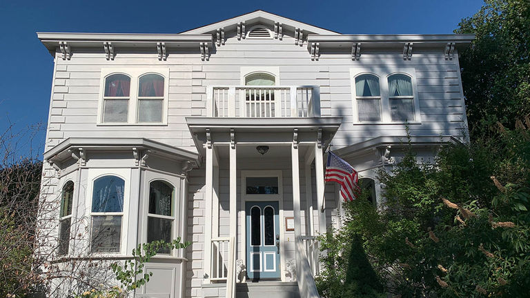 The bed-and-breakfast, built in the 1800s, is a replica of a famous Bay Area mansion.