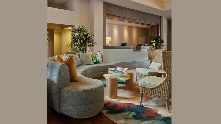 Coastal colors and ocean-inspired design elements have been added around the property.