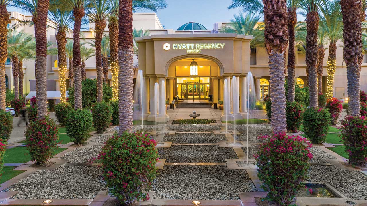 Hyatt Regency Indian Wells Resort & Spa welcomes visitors in the heart of Coachella Valley, Calif.