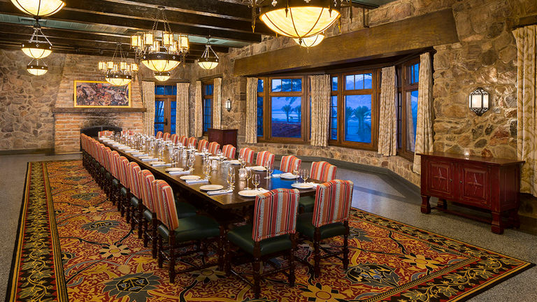 The Gold Rush Room at The Inn at Death Valley features stones sourced from Death Valley National Park.