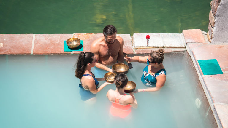 Sound baths are among the available activities at the property.