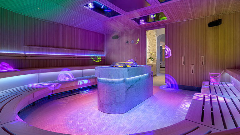 Awana Spa features a unique dry sauna with choregraphed music and lighting, along with aromatherapy and more.