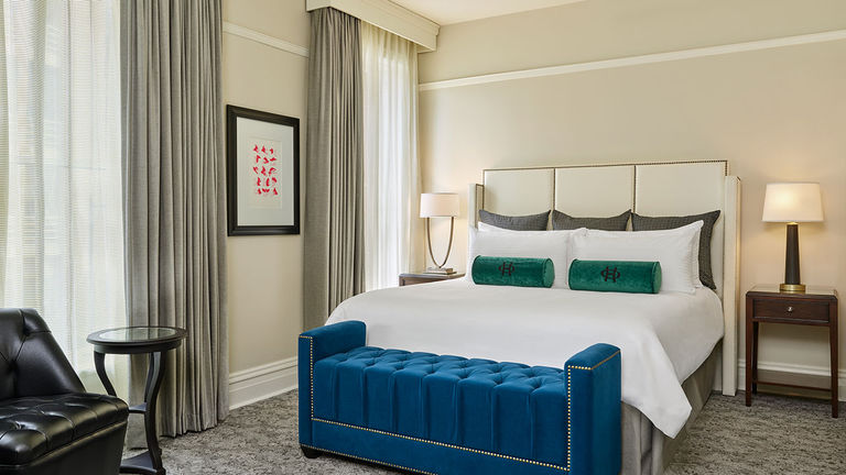 Guestrooms feature classic interior design.