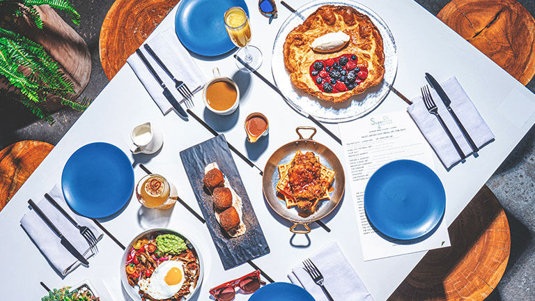 A brunch spread at Sugar Palm