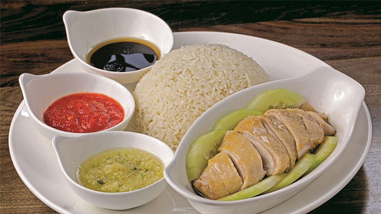 Nearly every party orders the Hainan chicken at Ipoh Kopitiam.