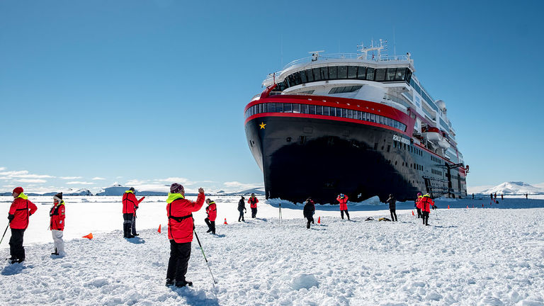 Hurtigruten’s Roald Amundsen limits the number of passengers it takes to Antarctica due to rules set by the destination.