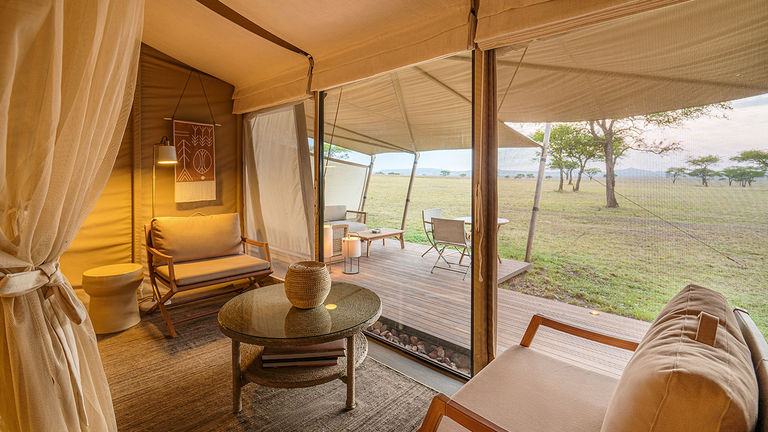 Singita Sabora Tented Camp offers a high-end, but classic tented camp experience.