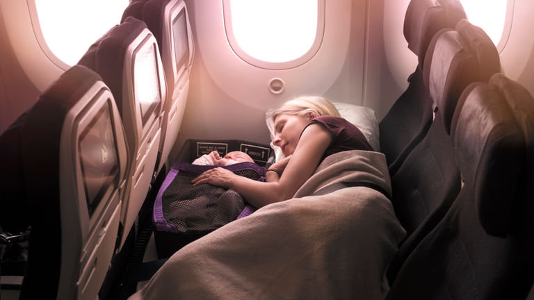 Skycouch offers a lie-flat option for solo travelers, couples and families.