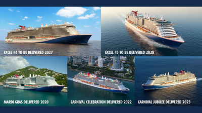 Carnival's Excel class will expand to five ships by 2028.
