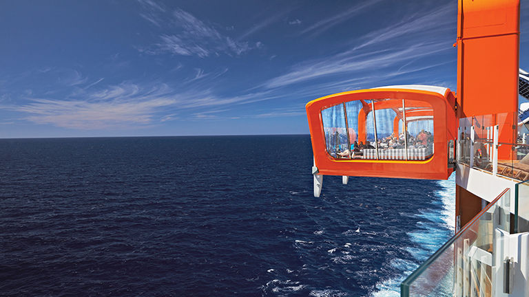 Celebrity’s Magic Carpet is a cantilevered, floating platform.