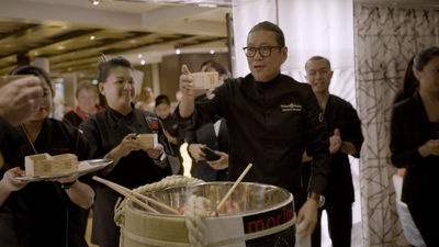 Chef Morimoto at the opening of Morimoto By Sea.