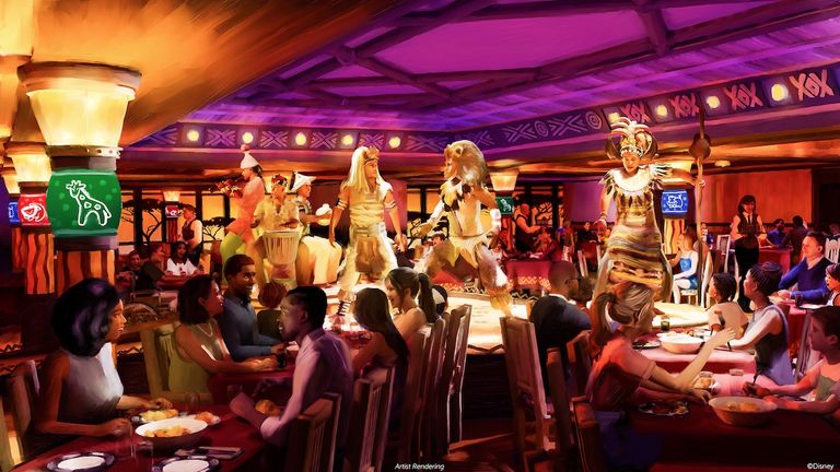 Disney Cruise Line’s musical dining experience has been reimagined for Disney Destiny as “Pride Lands: Feast of The Lion King.”