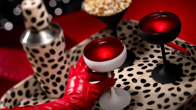 The piano lounge adjacent to the Grand Hall has been taken over by the villainous Cruella De Vil from “101 Dalmatians.”