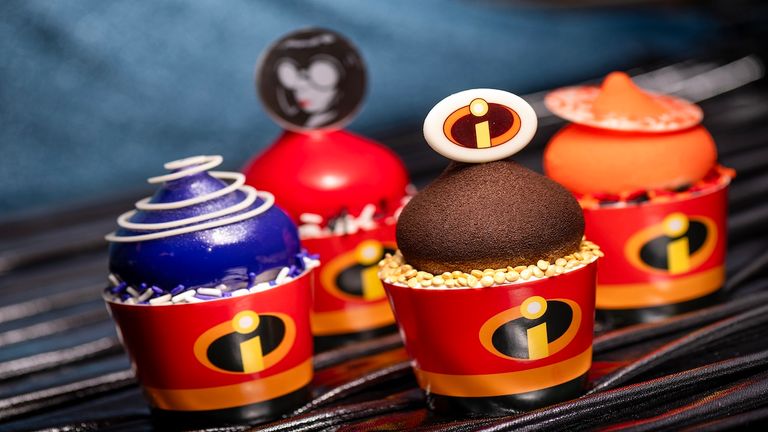 Edna, the super fashion designer from “The Incredibles,” sells treats at Edna A La Mode Sweets.
