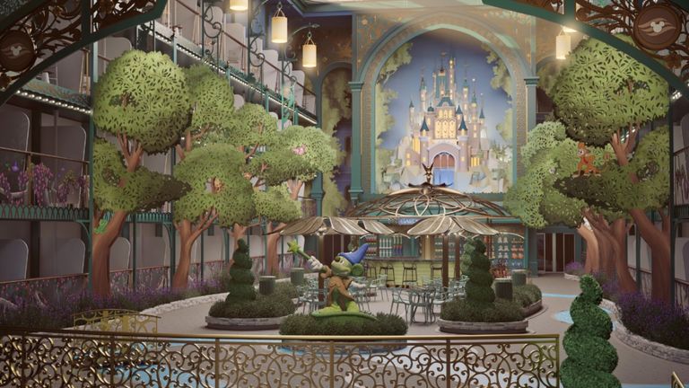 The Imagination Garden will feature a theatrical stage and the cruise line's first garden-view cabins with balconies.