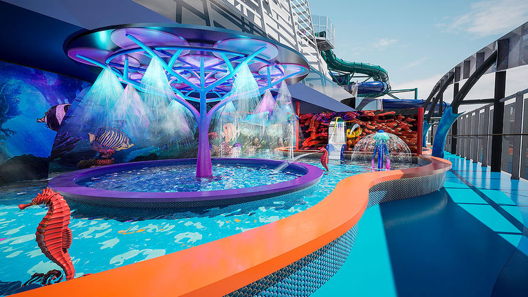 The Aurora Borealis Aquapark is part of a family district.