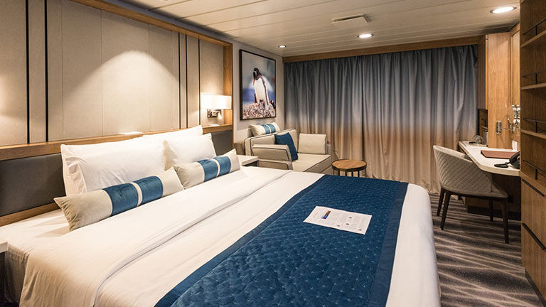 More than half of the ship’s 93 cabins are Deluxe Staterooms.