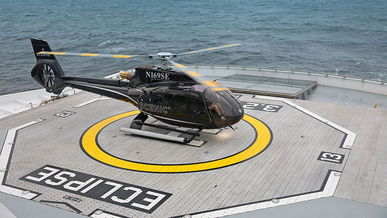 Scenic Eclipse features an onboard helicopter.
