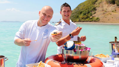 Guests can enjoy Champagne and caviar beachside during a luxury Caribbean cruise with SeaDream.