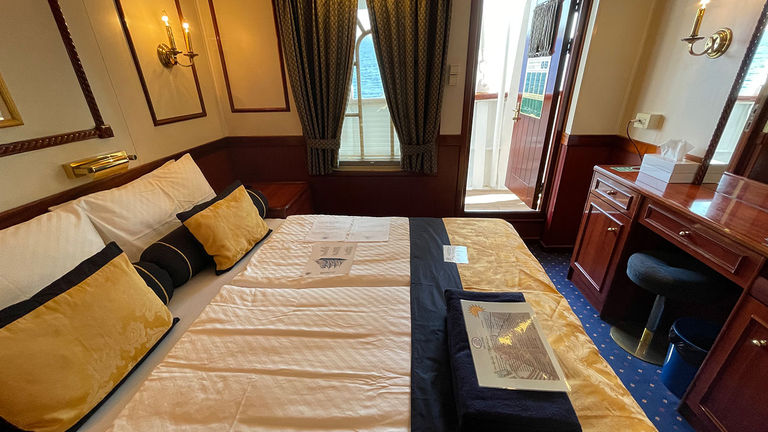 Some cabins can be accessed from the open decks.