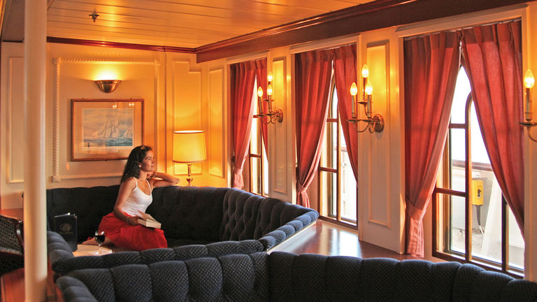 Despite its size, the ship has plenty of lounge spaces for guests.