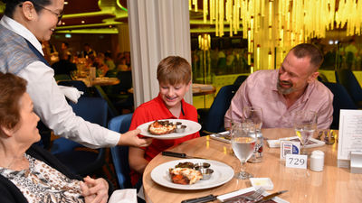 Express dining expedites the culinary proceedings.