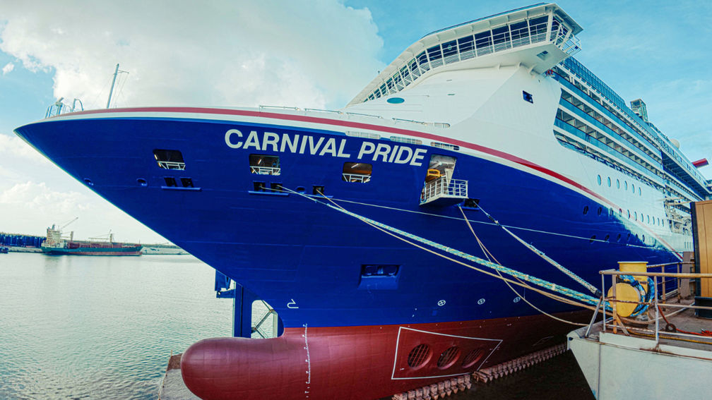 Carnival Pride Emerges From Dry Dock