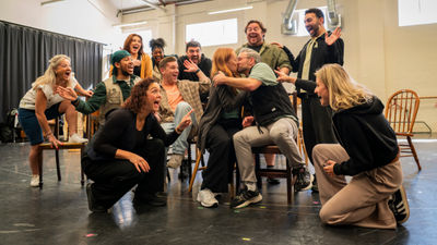 A rehearsal of the new onboard production of "Come From Away"