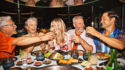 Gunbae is a particularly fun dining option for groups onboard Virgin.