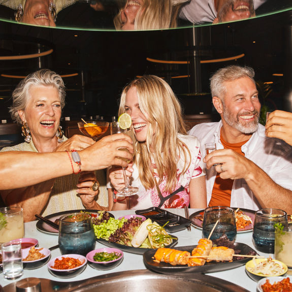 Gunbae is a particularly fun dining option for groups onboard Virgin.