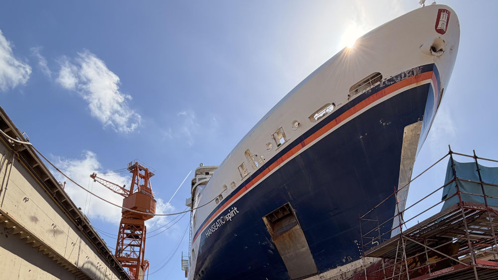 Hanseatic Spirit just completed its first dry dock.