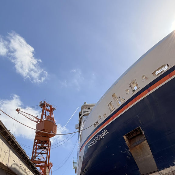 Hanseatic Spirit just completed its first dry dock.