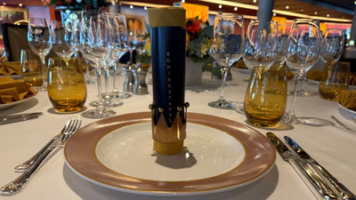The Koningstafel menu and charger plate await.