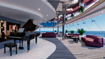 Rendering of the MSC Yacht Club's Top Sail Lounge on MSC Magnifica