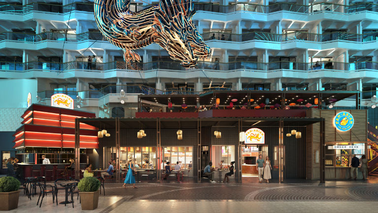 Three pan-Asian dining options will span the ship.