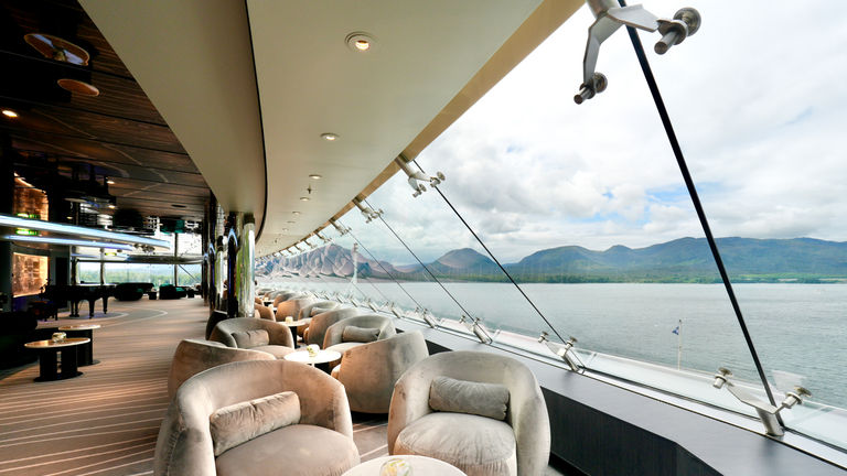 Guests can enjoy house cocktails at the indoor observation lounge.