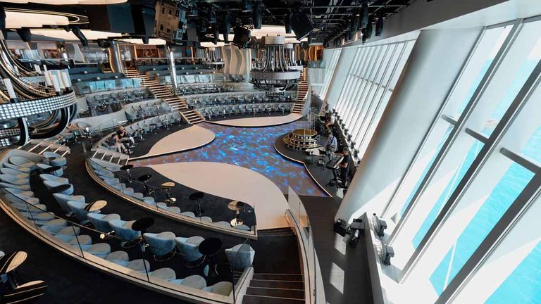 The Panorama Lounge is one of the ship’s multi-use public spaces.