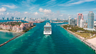 Oceania Allura arrives in Miami.
