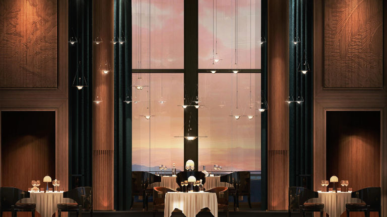 A preview of one of the multiple restaurants onboard