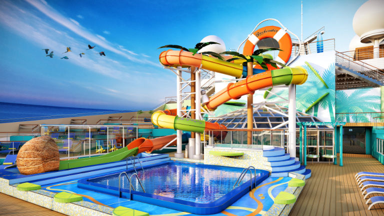 The Tropical Twist Waterslide will be one of the aquatic activities available to guests.