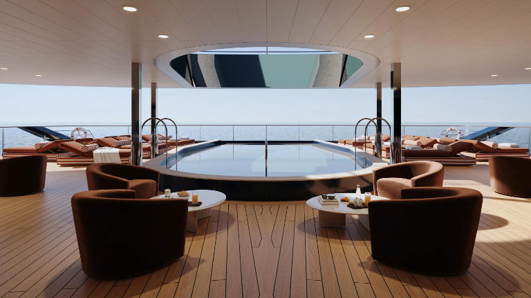 A rendering of one of two onboard pools