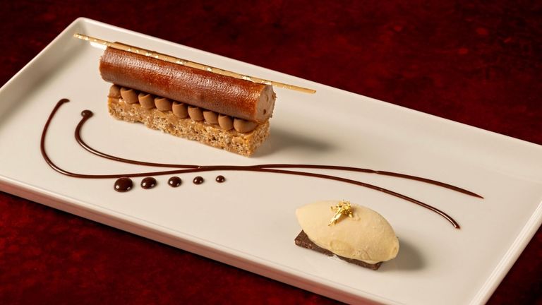 he restaurant’s signature dessert is an elevated twist on a candy bar.