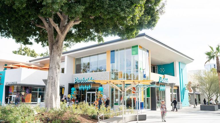 Disney drew inspiration from Southern California's mid-century modern architecture for the entire west-end expansion, using bright colors, design elements and patterns inspired by the region.