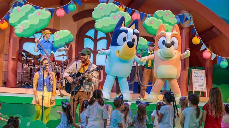 Bluey and her sister Bingo will take over Fantasyland Theatre in Disneyland Park for Bluey's Best Day Ever.