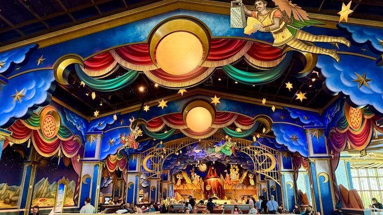 The whimsical Pizza Moon is an early-1900s Victorian theater converted into a spectacular eatery.
